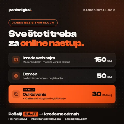 Oglas: cjenovnik sajta