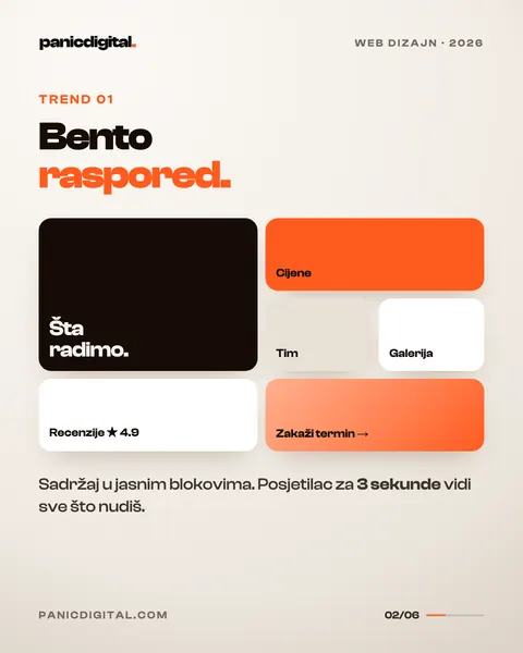 Trendovi 2026: bento dizajn